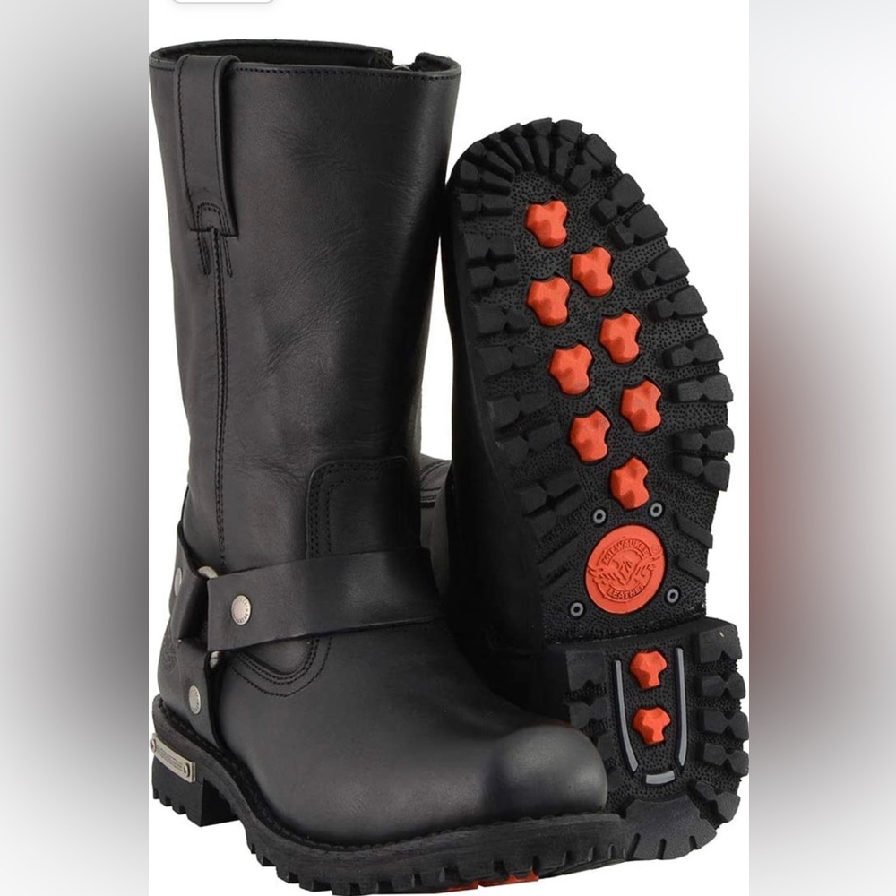 Milwaukee Leather Harness Motorcycle/Biker Riding Boots Black 8.5